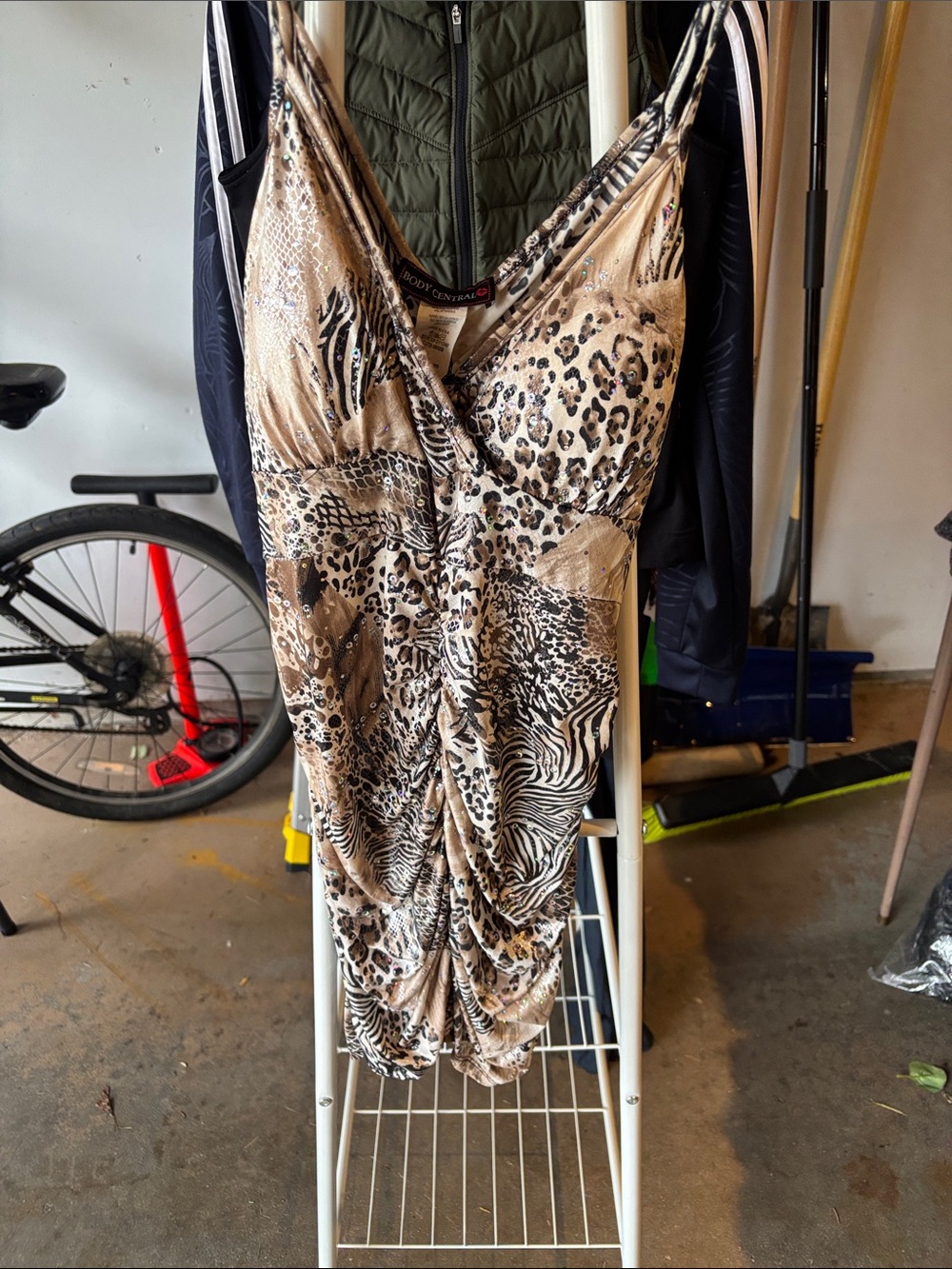 Body Central Beige Brown Mixed Animal Print Mini Dress